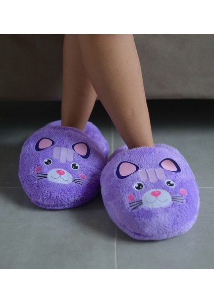 Peluşçu Dayı Sevimli Hayvan Desenli Salaş Boyut Pelüş Terlik
