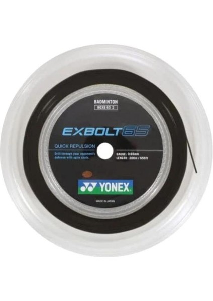 Exbolt 65 Badminton Kordajı 0.65MM 200 M Siyah