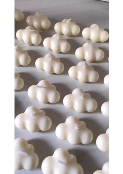 Bulut Şekilli Mum 25 Adet Beyaz Renk