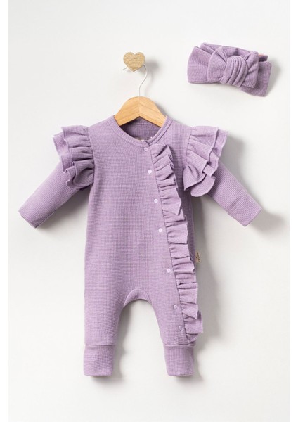 (0-6 Ay) Tulum Bandanalı Kız bebek - Lila