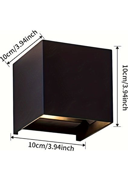 Açısı Ayarlanabilir 2 Parça LED Iç ve Dış Duvar Apliği Siyah (Yurt Dışından)