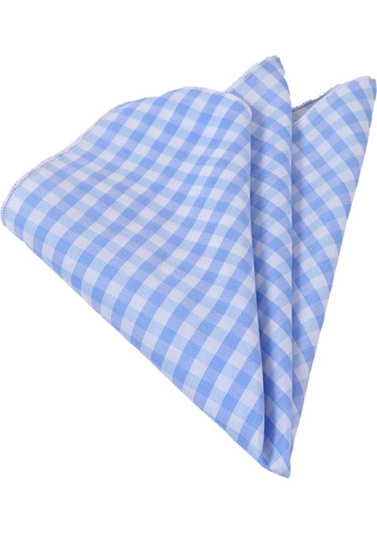 Mavi Beyaz Pötikare Yaka Mendili