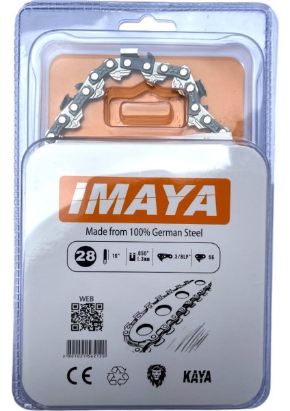 Imaya German Steel 28-3/8lp 1.3 mm 91 Ayak Köşeli Zincir