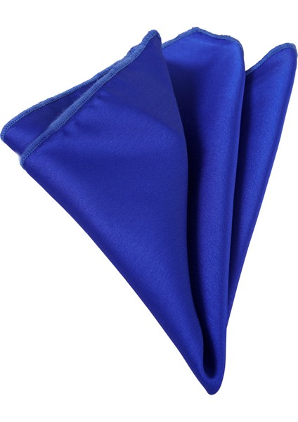 Lacivert Royal Blue Sade Saten Yaka Mendili