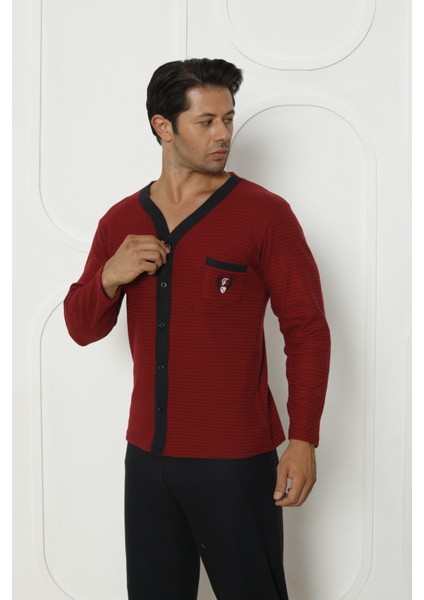 Flkm 5000 Boydan Düğmeli Kışlık Interlok Kalın Kumaş Erkek Ev Pijama Takımı fiyatları