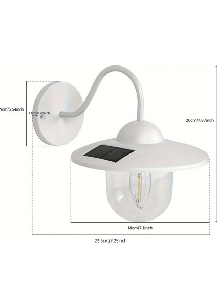 2 Parça Set Dış Mekan Için Vintage Güneş Enerjili LED Duvar Lambası Beyaz (Yurt Dışından) fiyatları