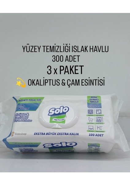 Okalıptus & Çam Esinti Yüzey Temızleme Mendılı Dogal Güc 100'lü 3 Paket