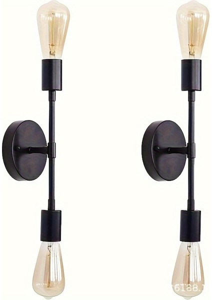 2 Parça Set Modern Iç ve Dış Mekan Duvar Aplikleri Siyah (Yurt Dışından)