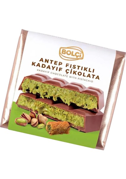 Antep Fıstıklı Kadayıf Dolgulu Sütlü Çikolata Dubai Çikolatası 100G