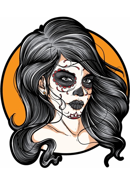 Gotic Girl Gotik Kız Sticker Araba Oto Motosiklet Sticker 00159