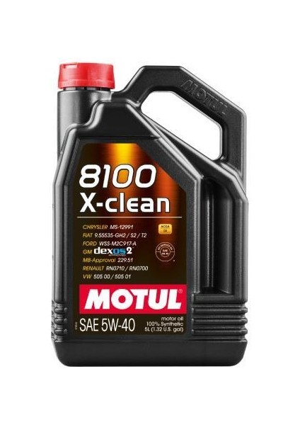 Motul 8100 X-Clean 5W-40 Motor Yağı 5 L