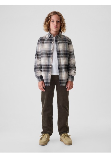 Erkek Çocuk Kahverengi Kadife Original Straight Jean Pantolon
