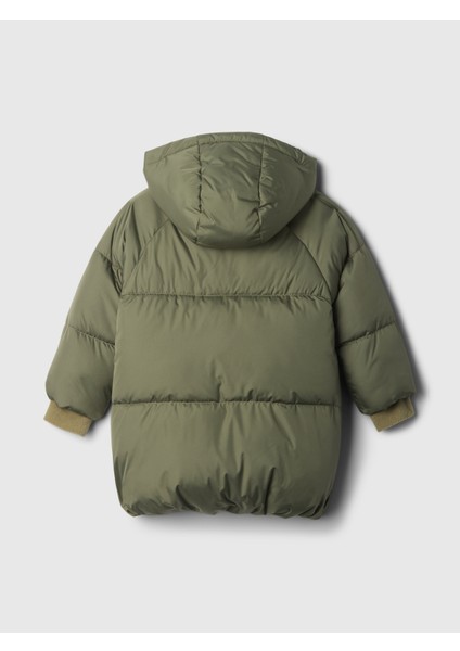 Kız Bebek Haki Geri Dönüştürülmüş Heavyweight Sherpa Primaloft® Puffer Şişme Mont fiyatları