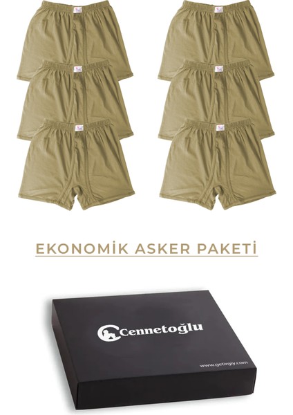 Asker Er Paçalı Külot Boxer 6'li Özel Kutusunda