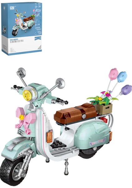 Loz Car Model Serisi/ Turkuaz Motor -LZ1117 (673 Parça) Oyuncak Yapım Seti