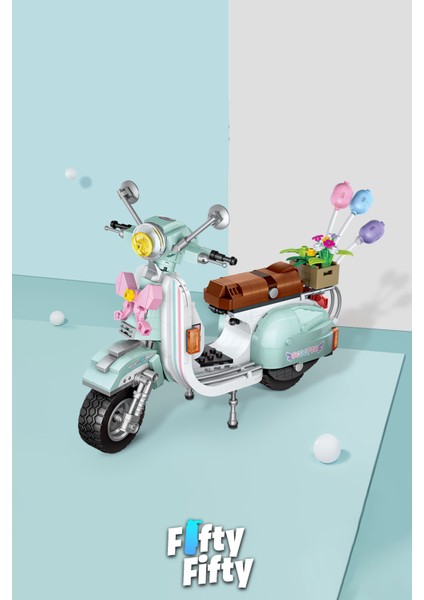 Loz Car Model Serisi/ Turkuaz Motor -LZ1117 (673 Parça) Oyuncak Yapım Seti