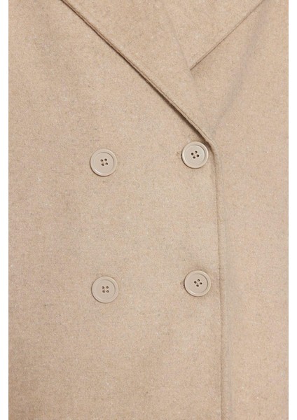 Kadın Moda Şık Oversize Ceket Yaka Uzun Düz Astarlı Oversize Geniş Kesim Uzun Yünlü Kaşe Kaban indirimleri