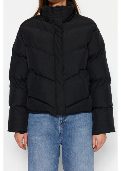 Kadın Moda Şık Regular Dik Yaka Standart Düz Astarlı Regular Su Itici Şişme Mont indirimleri