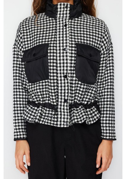 Kadın Moda Şık Bol Dik Yaka Standart Kazayağı Astarlı Oversize Kazayağı Tüvit Ince Mont
