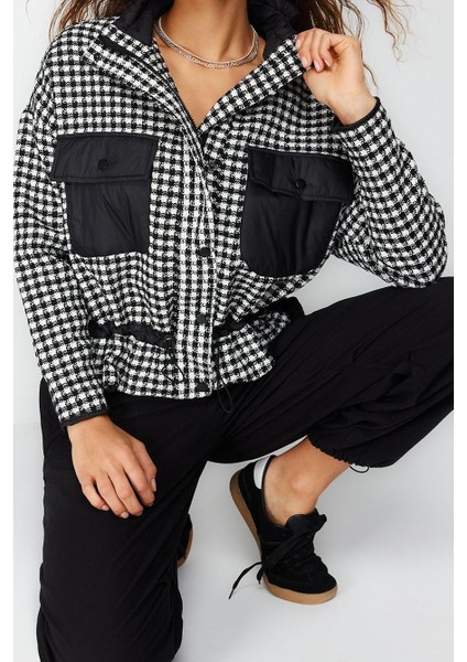 Kadın Moda Şık Bol Dik Yaka Standart Kazayağı Astarlı Oversize Kazayağı Tüvit Ince Mont fiyatları
