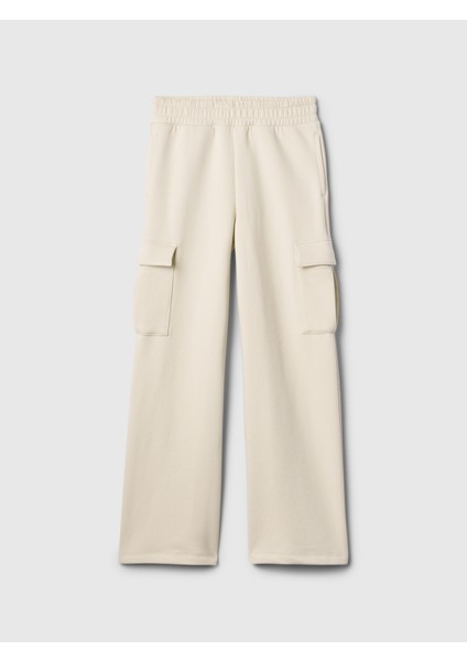 Kız Çocuk Kırık Beyaz Vintage Soft Wide-Leg Kargo Eşofman Altı fiyatları