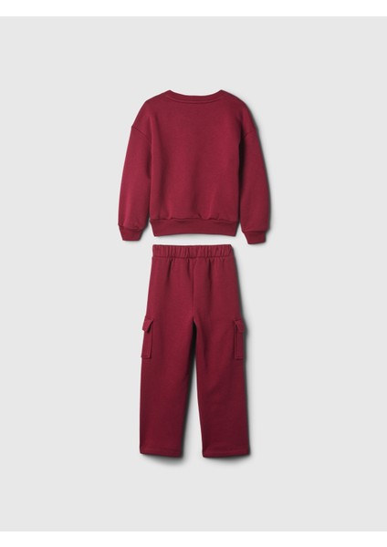 Kız Bebek Bordo Gap Logo Varsity Sweatshirt Set fiyatları