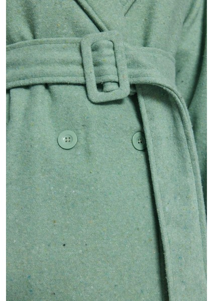 Kadın Moda Şık Bol Ceket Yaka Uzun Düz Astarlı Oversize Geniş Kesim Kemerli Uzun Yünlü Kaşe Kaban indirimleri