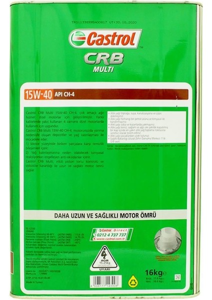 Crb Multi 15W-40 Ch-4 Motor Yağı 16 kg modelleri