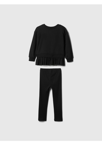 Kız Bebek Siyah Vintage Soft Tül Detaylı Sweatshirt Set fiyatları