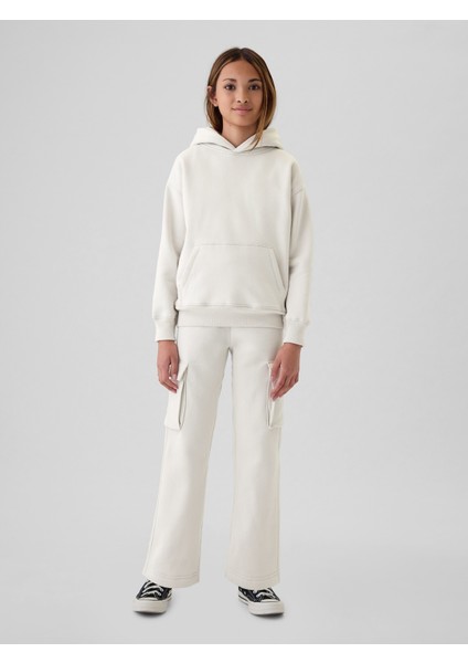 Erkek Çocuk Kırık Beyaz Vintage Soft Relaxed Kargo Eşofman Altı modelleri