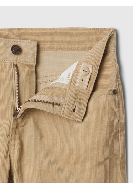 Erkek Çocuk Bej Kadife Original Straight Jean Pantolon