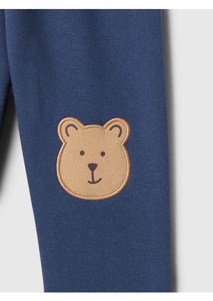 Bebek Koyu Mavi Brannan Bear Grafikli Pull-On Fleece Eşofman Altı modelleri