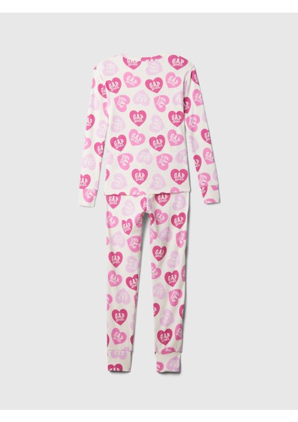 Kız Çocuk Pembe Gap × Barbie™ Desenli Organik Pamuk Pijama Takımı