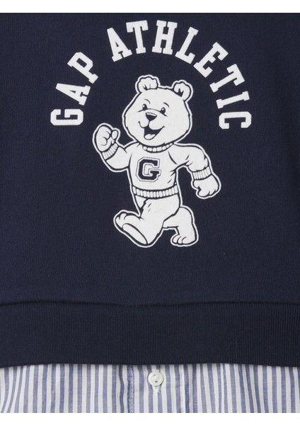 Kız Bebek Lacivert Gap Logo Brannan Bear Grafikli 2-In-1 Sweatshirt fiyatları