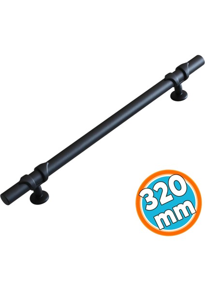 Siyah Metal Mobilya Kulp 320 mm - 32 cm Mutfak Çekmece Dolabı Kulbu Siyah