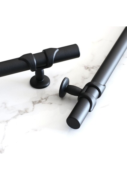 Siyah Metal Mobilya Kulp 320 mm - 32 cm Mutfak Çekmece Dolabı Kulbu Siyah