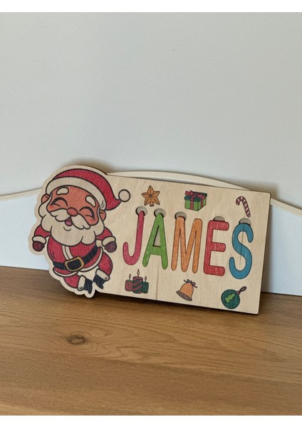 Yılbaşı Noel Baba Isimli Hediye Ahşap Puzzle modelleri