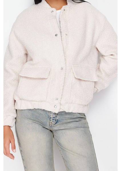 Kadın Moda Şık Regular Hakim Yaka Standart Düz Astarlı Regular Buklet Bomber Ince Ceket Mont fırsatları