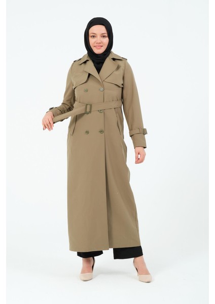 Evin Kadın Büyük Beden Cotton Kumaş Kemerli Trençkot fiyatları