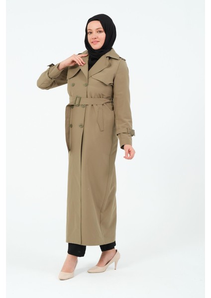 Evin Kadın Büyük Beden Cotton Kumaş Kemerli Trençkot indirimleri