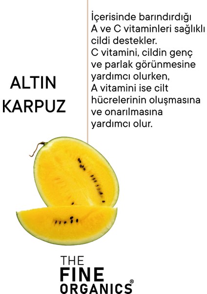 The Fine Organics Minyatür Altın Karpuz Özlü Besleyici ve Arındırıcı Batık Karşıtı Vücut Peelingi 300 gr