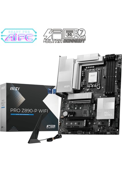 Pro Z890-P Wıfı Soket 1851 Ddr5 9200MHZ(OC) USB 20GBPS 4xm.2 1xtb4 HDMI Dısplay 5g Lan Wıfı 7 Atx