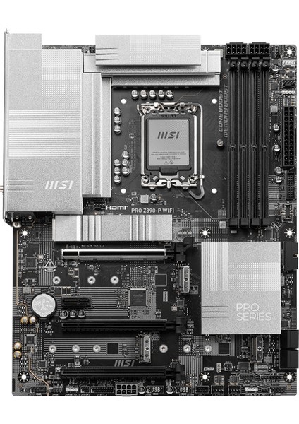 Pro Z890-P Wıfı Soket 1851 Ddr5 9200MHZ(OC) USB 20GBPS 4xm.2 1xtb4 HDMI Dısplay 5g Lan Wıfı 7 Atx