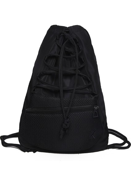 Bağcıklı Örgü Cep Fonksiyonel Stil Sırt Çantası Yeni Rahat Çok Yönlü Spor Spor Çantası Öğrenci Çantası (Yurt Dışından)