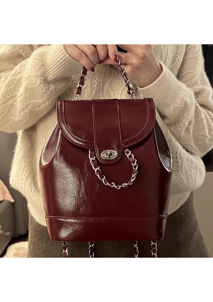 Niş Sırt Çantası Kızlar Ins Seyahat Yeni Stil Küçük Koku Zinciri Üst Düzey Kova Çantası Çok Yönlü Sırt Çantası (Yurt Dışından)