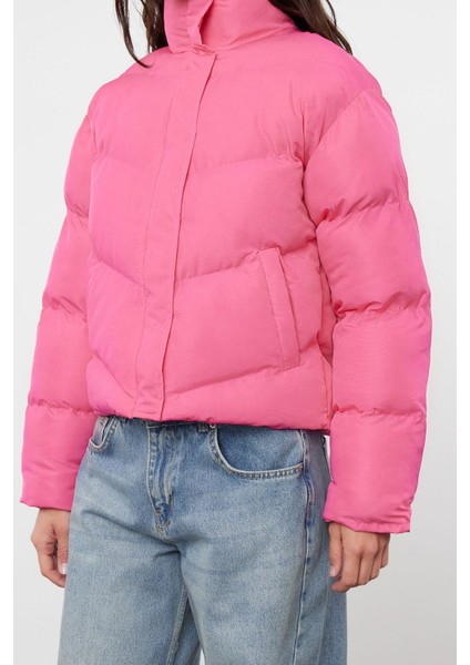 Kadın Moda Şık Regular Dik Yaka Standart Düz Astarlı Regular Su Itici Şişme Mont indirimleri