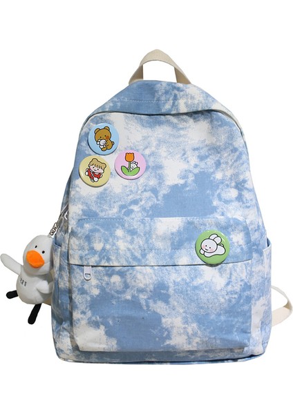 Rahat Sırt Çantası Kanvas Aşınmaya Dayanıklı Büyük Kapasiteli Öğrenci Sırt Çantası Ilkokul Orta Okul Kolej Çantası (Yurt Dışından)