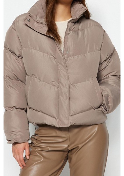 Kadın Moda Şık Regular Dik Yaka Standart Düz Astarlı Regular Su Itici Şişme Mont fiyatları