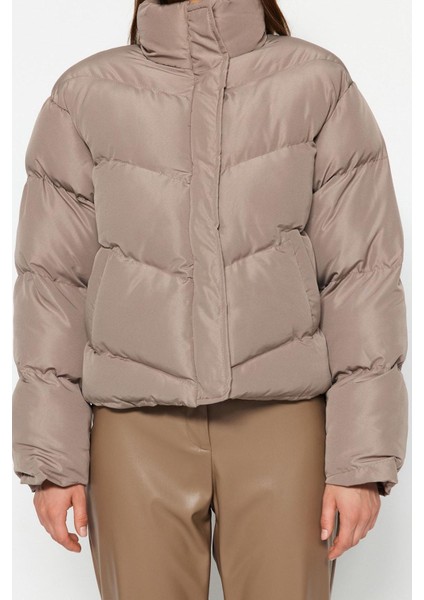 Kadın Moda Şık Regular Dik Yaka Standart Düz Astarlı Regular Su Itici Şişme Mont fırsatları