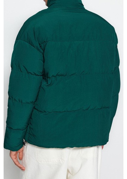 Moda Şık Bol Dik Yaka Standart Düz Astarlı Oversize Fit Dik Yaka Şişme Kışlık Mont indirimleri
